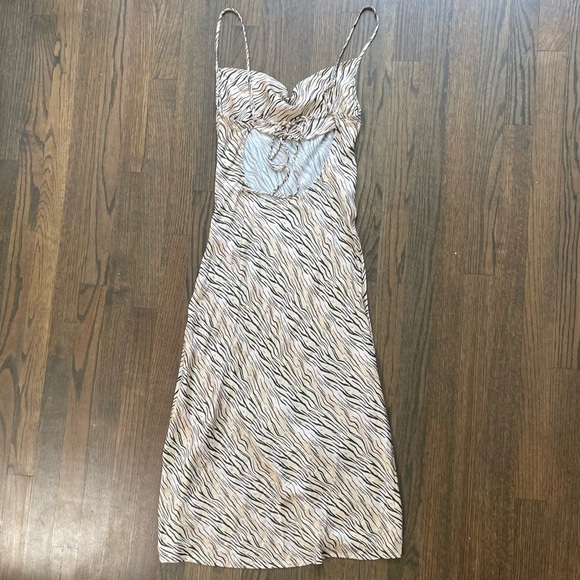 For Love & Lemons Joselyn Zebra Print Midi Dress - Picture 3 of 10